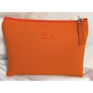 Lacoste Turkish Airlines Amenity Kit Orange Pouch Travel Set Slippers Mask NEW
